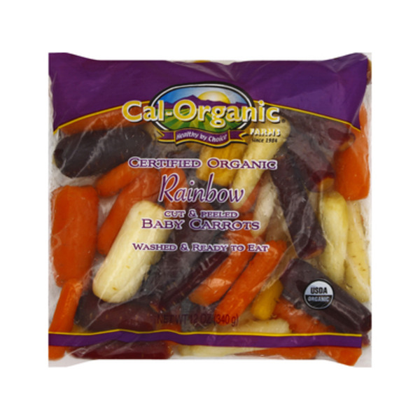 Cal-Organic Farms Baby Carrots, Rainbow, Cut & Peeled