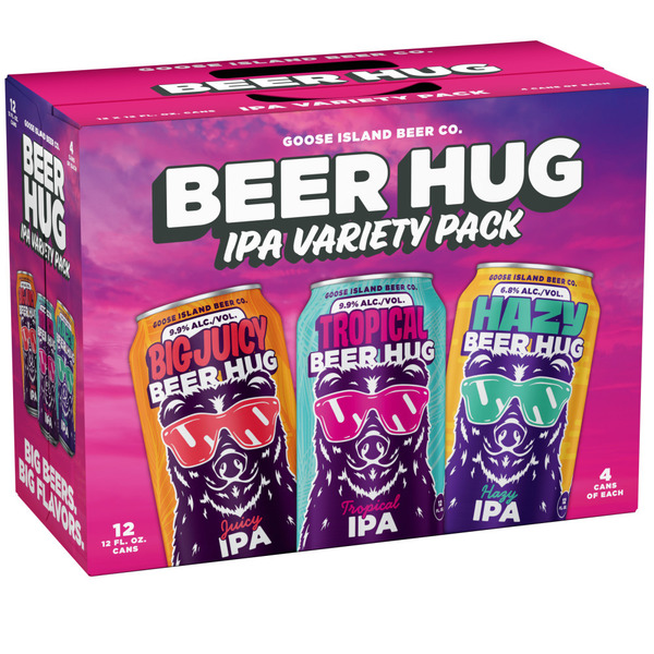 Goose Island Beer Hug Craft Beer IPA Variety 12 Pack, 12 Fl Oz