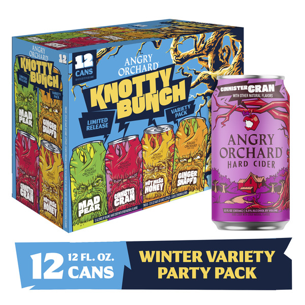 Angry Orchard Hard Cider Knotty Bunch Variety Pack, Spiked (12 fl