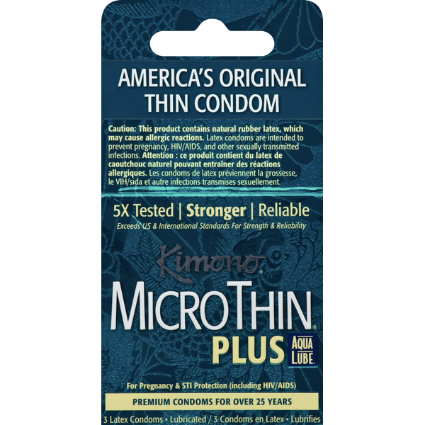 Kimono MicroThin MicroThin Plus Aqua Lube Latex Condoms Same-Day Delivery  or Pickup | Co-opportunity Market