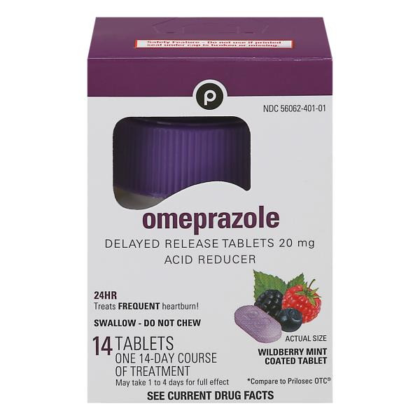 Publix Omeprazole, Acid Reducer, Wildberry Mint, Tablets Same-Day