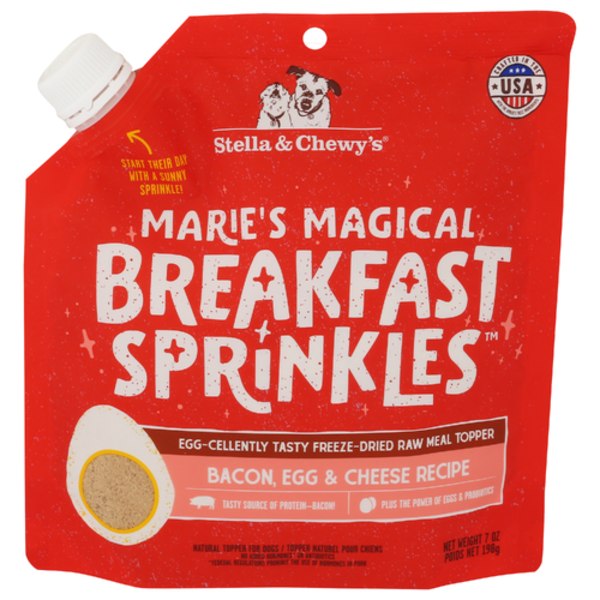 Stella And Chewys Bacon, Egg & Cheese Recipe Marie's Magical Breakfast Sprinkles Freeze-Dried Raw Meal Topper For Dogs
