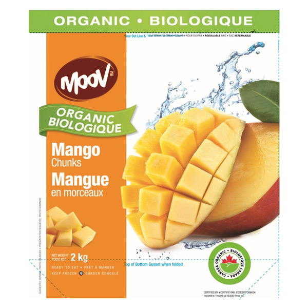 Moov Frozen Organic Mango Chunks