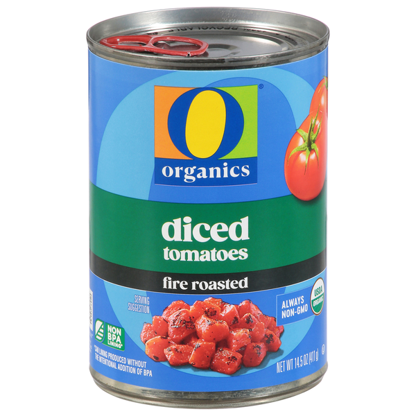 O Organics Tomatoes, Diced, Fire Roasted