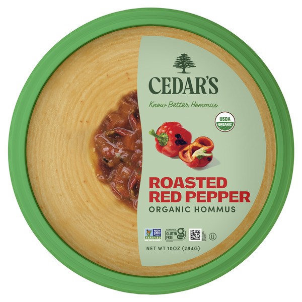 Cedar's Topped Organic Roasted Red Pepper Hummus