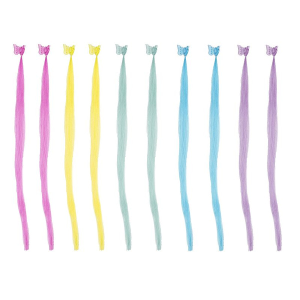 Girls' Elli by Capelli 10-pack Butterfly Claw Clips with Faux Colorful Hair Highlights, Multi