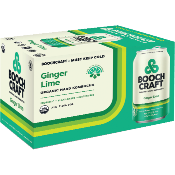 Booch Craft Ginger Lime Organic Hard Kombucha 6 Pack Can