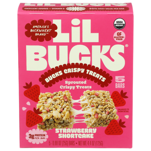 Lil Bucks Organic Strawberry Shortcake Crispy Bars 5 Pack