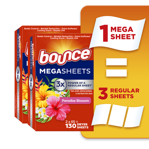 Bounce Lasting Fresh Mega Dryer Sheets, Paradise Blossom Same-Day