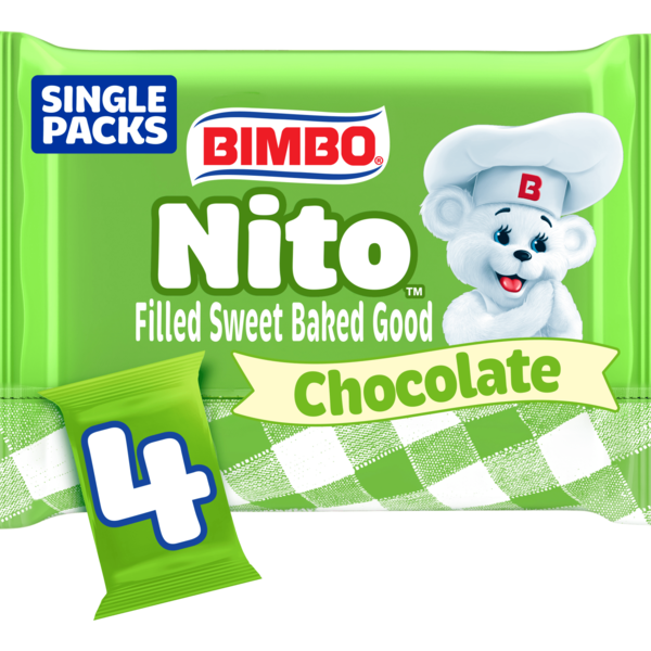 Bimbo  Nito, 4 ct, Chocolate Crème, Filled Sweet Baked Good, Eclairs, 8.76 oz