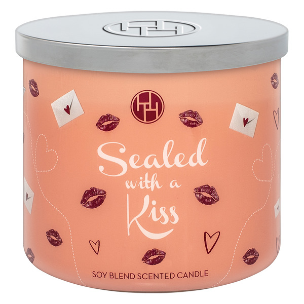 ALDI Huntington Home 3 Wick Candle Sealed With A Kiss (Strawberries