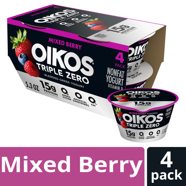 Oikos Triple Zero Mixed Berry Greek Yogurt Same-Day Delivery or