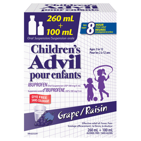 Advil Children's Dye-Free 260 ml + 100 ml
