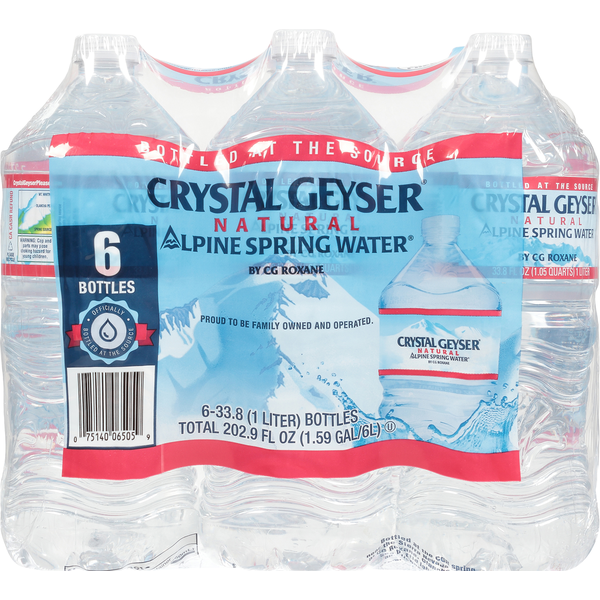 Crystal Geyser Alpine Spring Water, Natural, 6 Pack Same-Day