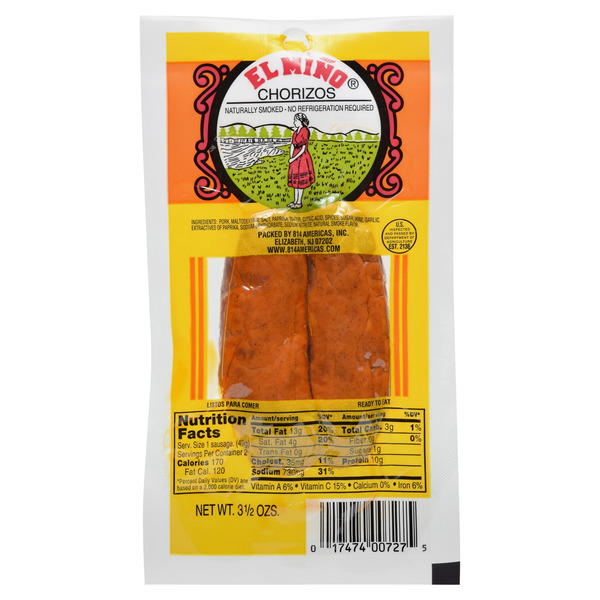 El Miño Chorizos 3½ Ozs