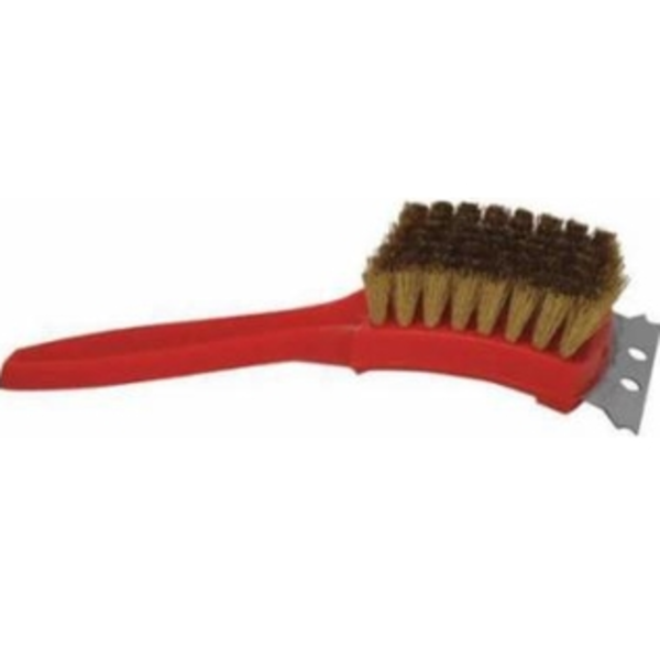Grill Brush With Scraper - Red