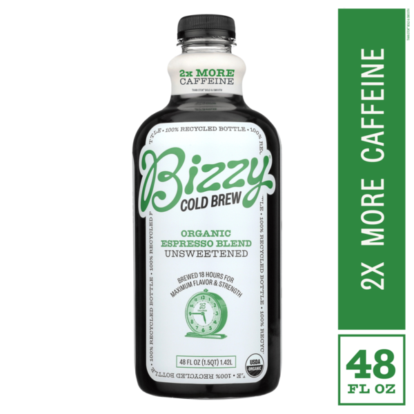 Bizzy Organic Cold Brew Coffee, Espresso Blend, Unsweetened