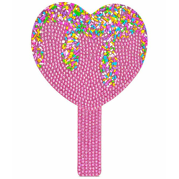 Iscream Sprinkle Sparkle Rhinestone Heart Hand Held Mirror