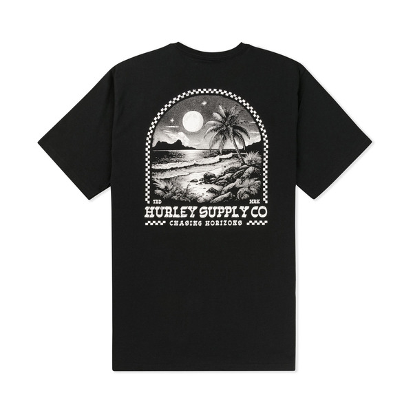 Hurley Chasing Horizons Short Sleeve T-Shirt, L - Black