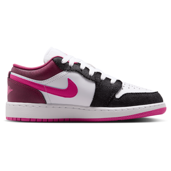 Jordan Kids' Grade School Air Jordan 1 Low Basketball Shoes, Size 7, Medium/D - Black/Pink/White/Blue