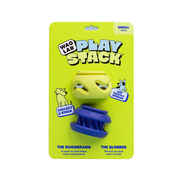 Wag Lab Play Stack 2-Piece Dog Toy Set, Small