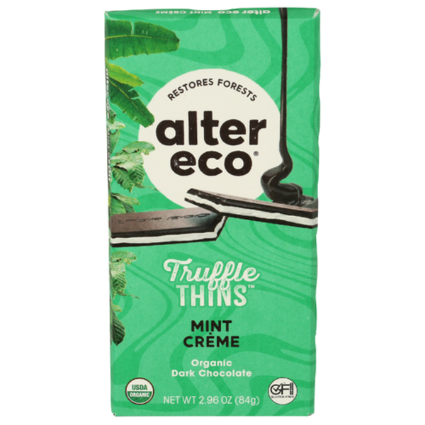 Alter Eco Organic Mint Creme Truffle Thins Dark Chocolate Bar