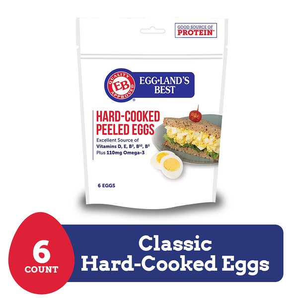 Eggland's Best Hard Cooked Eggs, Medium White, 6 count Same-Day