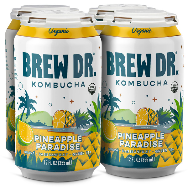 Brew Dr. Kombucha Pineapple Paradise, Organic Kombucha Same-Day