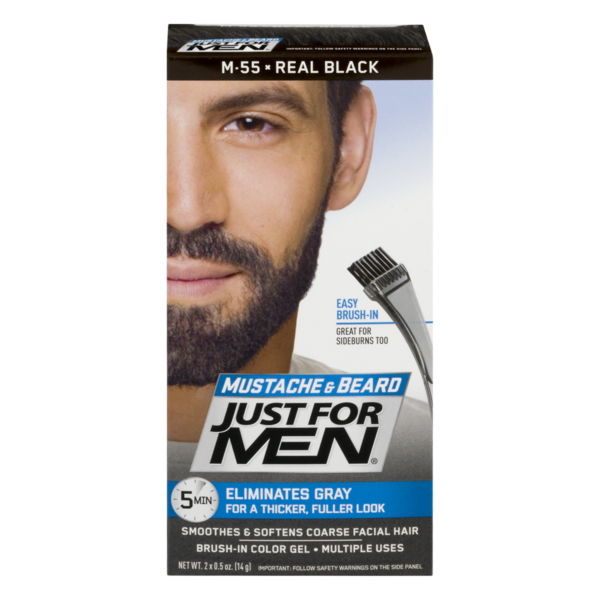 Just For Men Mustache Beard Brush In Color Gel M 55 Real Black