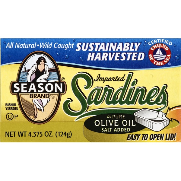 Season Sardines, Imported, in Pure Olive Oil (4.375 oz) from Walmart
