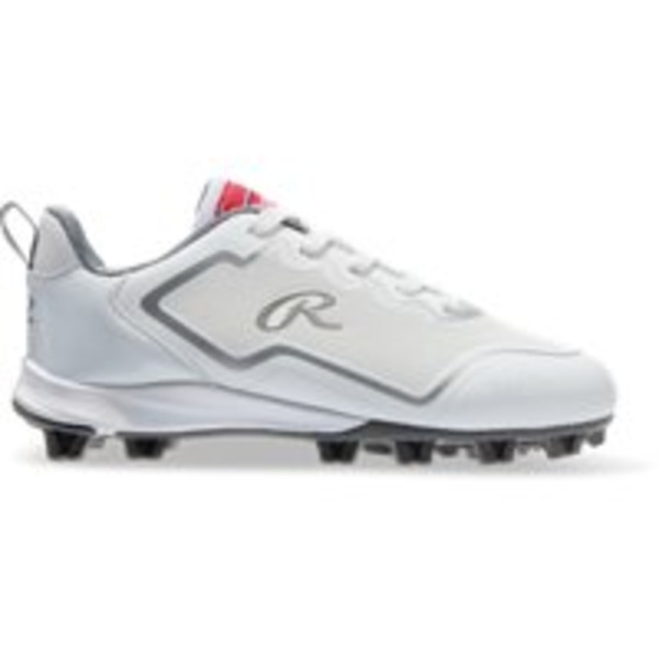 Rawlings Women's Top Speed Low Rubber Molded Cleats, 9.5 - White