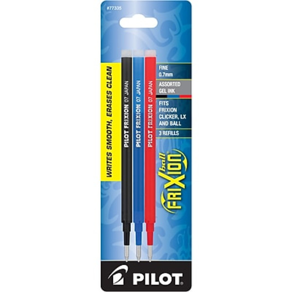 Pilot 77335 Assorted Color Inks Fine Tip FriXion Ball Gel-Ink Pen Refills