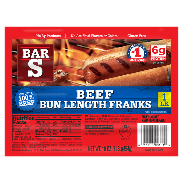 Bar-S Beef Bun Length Franks