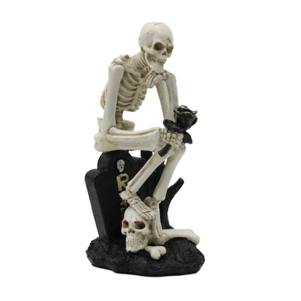 Ashland Skeleton at Graveyard with Rose Tabletop Decor
