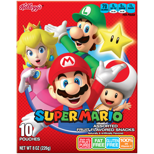 Licensed Fruit Snacks Super Mario Assorted Fruit Flavored Snacks