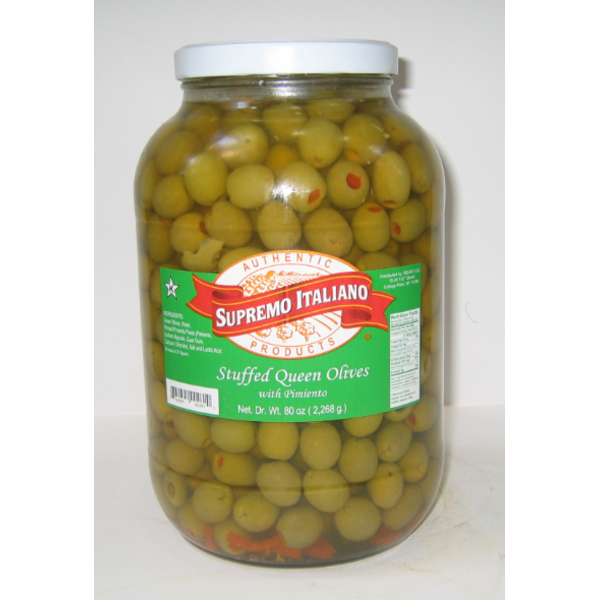 Supremo Italiano - Queen Stuffed Olives, 160 ct - gallon