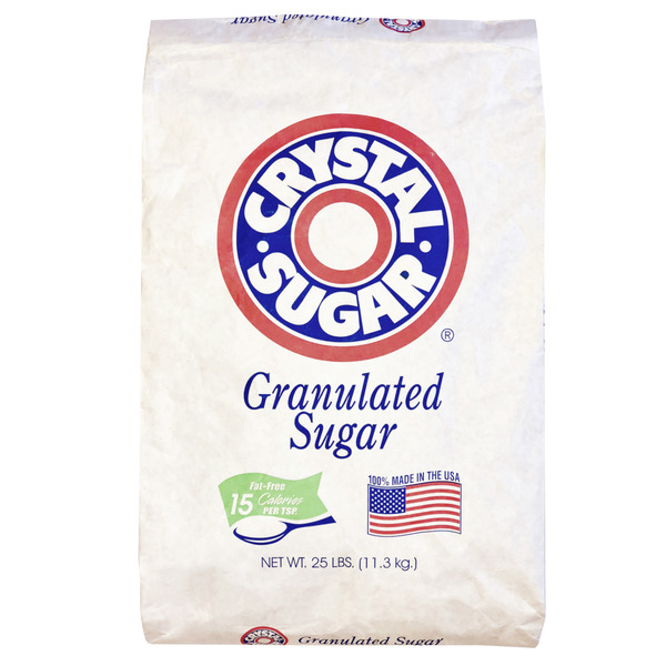 Crystal Sugar, Granulated Sugar, 25 lbs