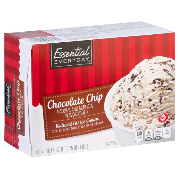 Essential Everyday Ice Cream, Reduced Fat, Chocolate Chip (1.75 qt