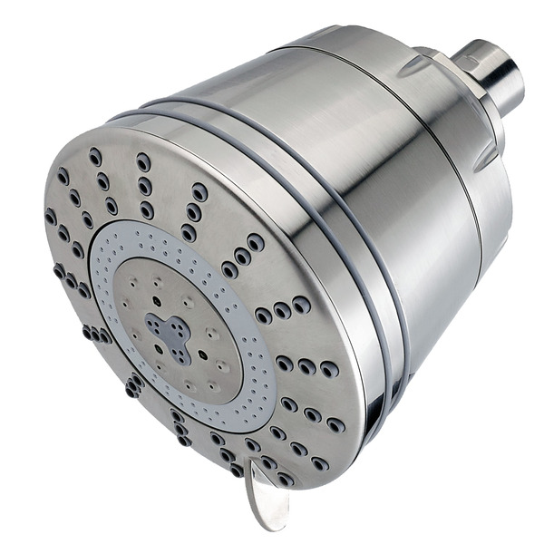 Sprite Shower Pure 7 -Spray Brushed nickel 4.5-in Round Filtered Shower Head 1.75 GPM 4 -Pack