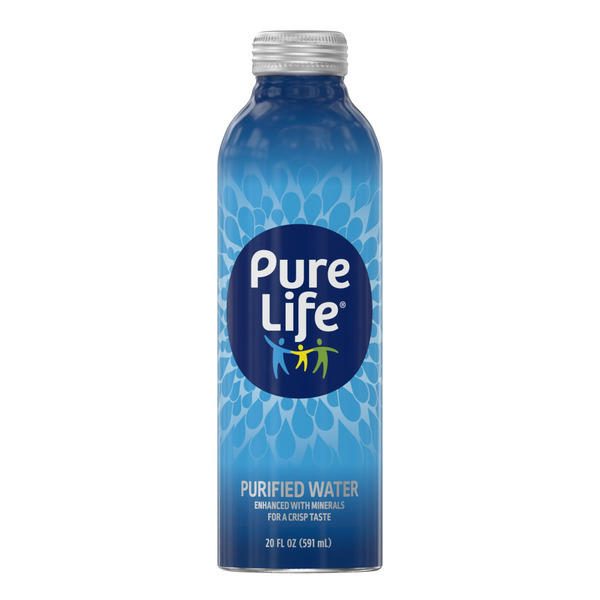 PURE LIFE 100% Purified Water, 20 ounce Aluminum Bottle Same-Day