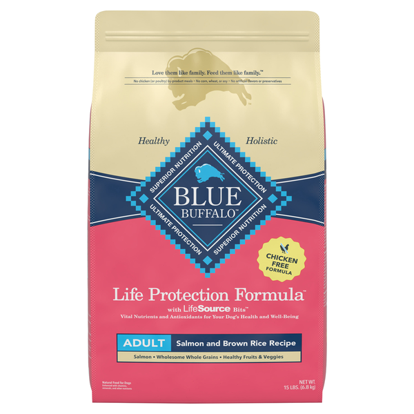 Blue Buffalo Food for Dogs, Adult, Salmon and Brown Rice Recipe