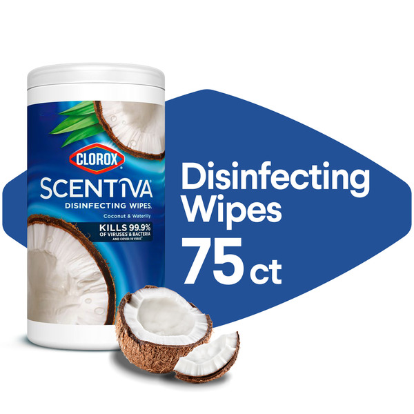 Clorox Scentiva Wipes, Bleach Free Cleaning Wipes, Coconut