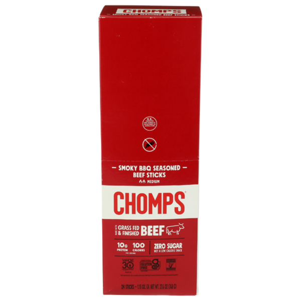 Chomps Smoky BBQ Seasoned Beef Stick 24 Pack