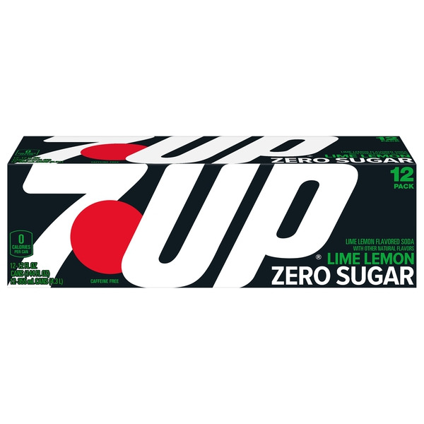 7UP Zero Sugar Lime Lemon Soda, 12 fl oz cans, 12 pack Same-Day