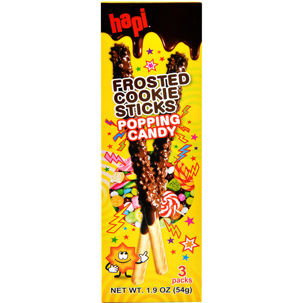 Hapi Snacks Frosted Cookie Sticks Popping Candy, 3 Packs