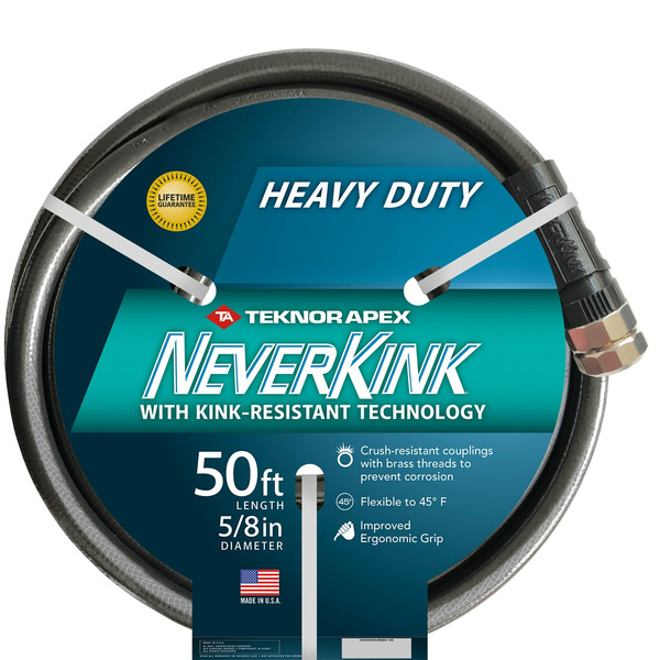 NeverKink Teknor Apex 5/8-in x 50-ft Heavy -Duty Kink Free Vinyl Gray Coiled Hose