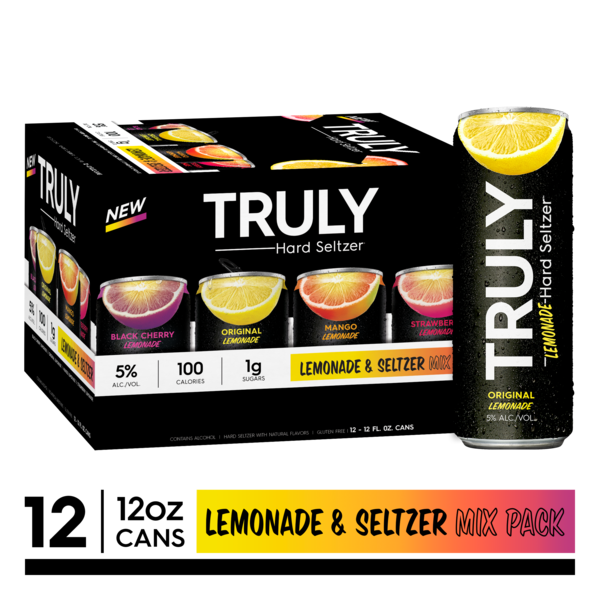 TRULY Hard Seltzer Lemonade Variety Pack, Spiked & Sparkling Water (12