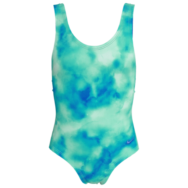Nike Girls' U-Back One Piece Swimsuit, L - Blue/Bleached Turquoise
