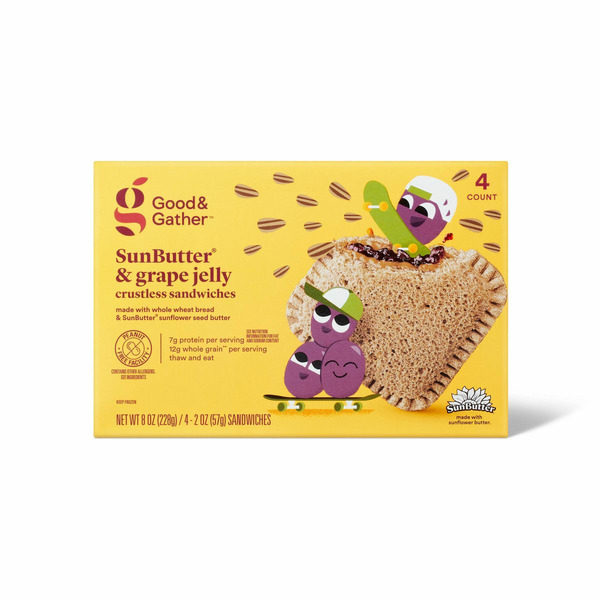 Good & Gather Sunbutter & Grape Jelly Crustless Sandwiches