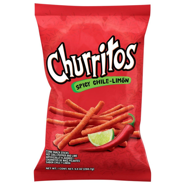 Churritos Spicy Chile-Limon 9.9 oz Sharing Size Bag, Hot Chili